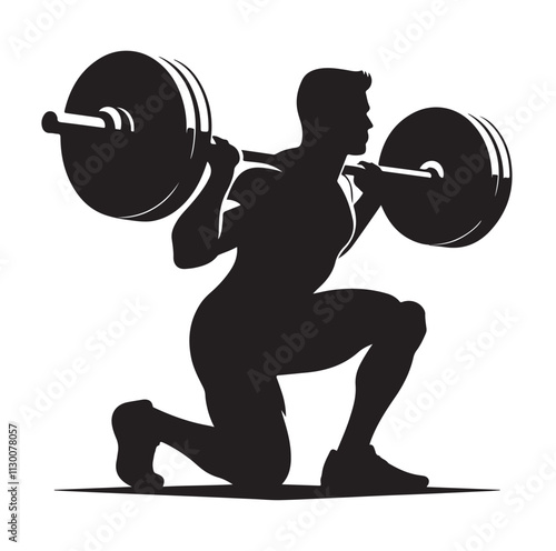 Weightlifter Silhouette vector illustration