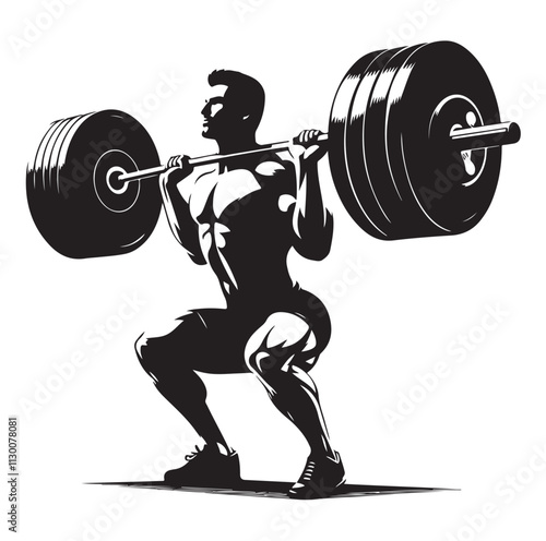 Weightlifter Silhouette vector illustration