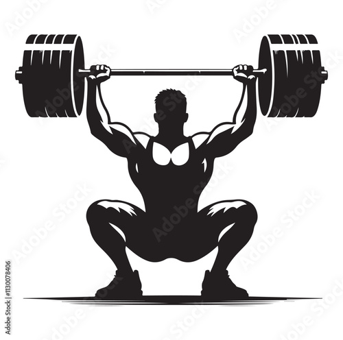 Weightlifter Silhouette vector illustration