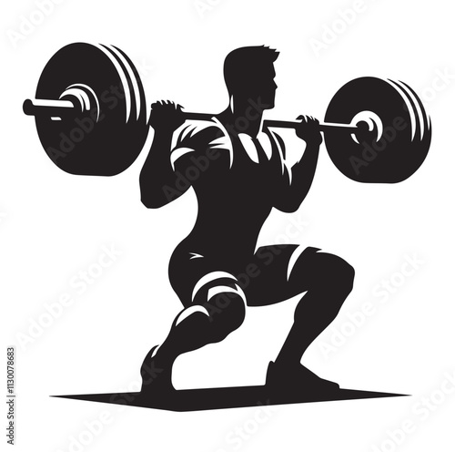 Weightlifter Silhouette vector illustration