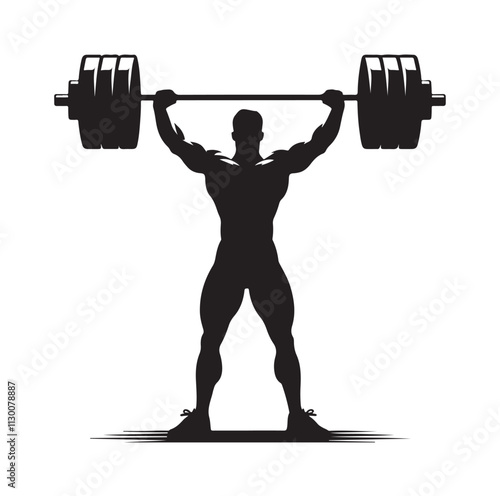 Weightlifter Silhouette vector illustration