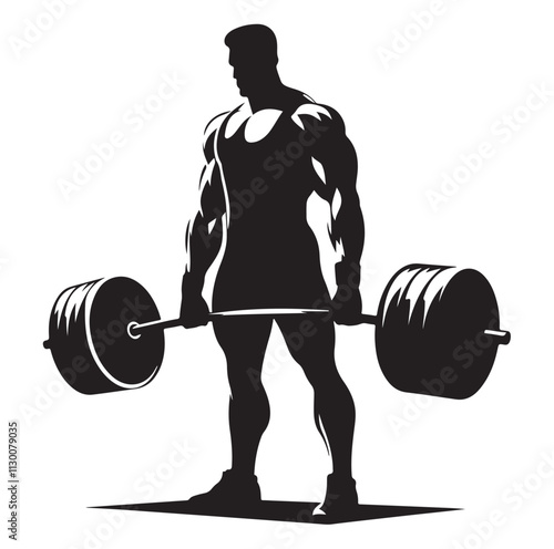 Weightlifter Silhouette vector illustration