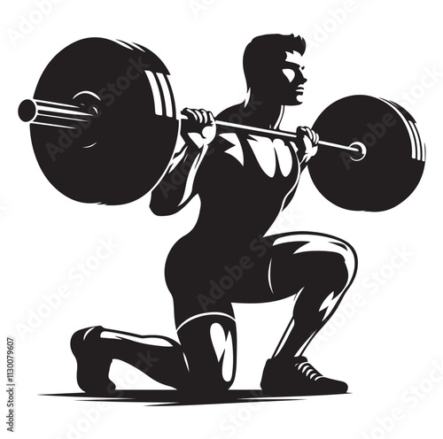 Weightlifter Silhouette vector illustration