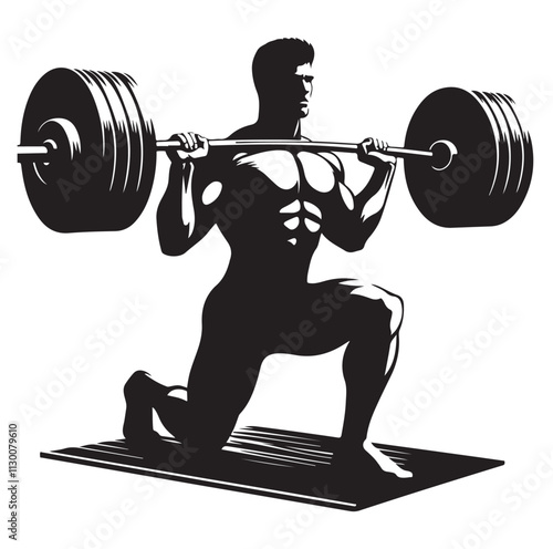 Weightlifter Silhouette vector illustration