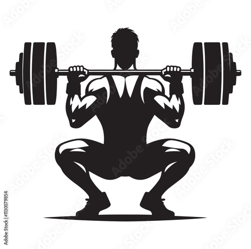 Weightlifter Silhouette vector illustration