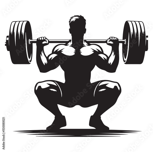 Weightlifter Silhouette vector illustration