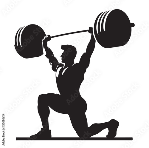 Weightlifter Silhouette vector illustration