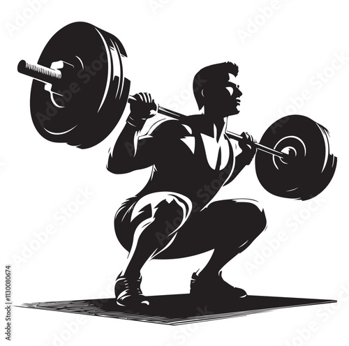 Weightlifter Silhouette vector illustration