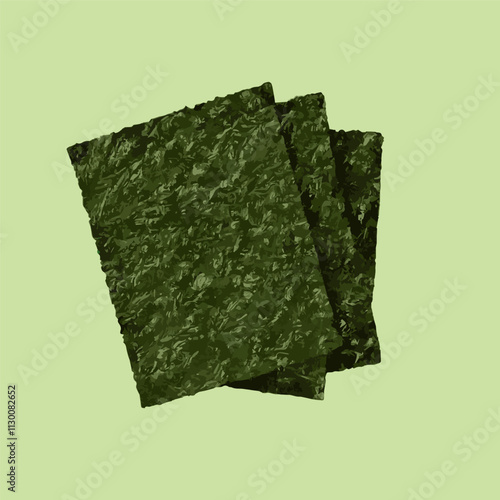 Dried Seaweed dry Nori Sheets Sushi Vector vegetarian vector plate sesame oil icon korean bibimbap
