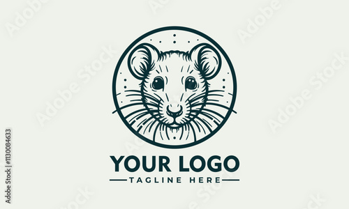 vector logo rodent profile in decorative circular design suitable for pet store logos, wildlife conservation graphics, and naturethemed illustrations photo