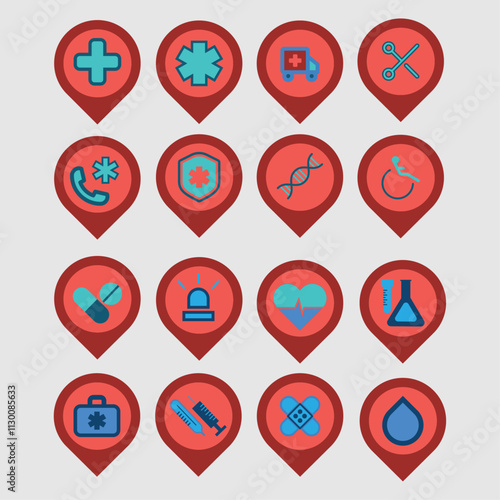 Medical Pin Icons