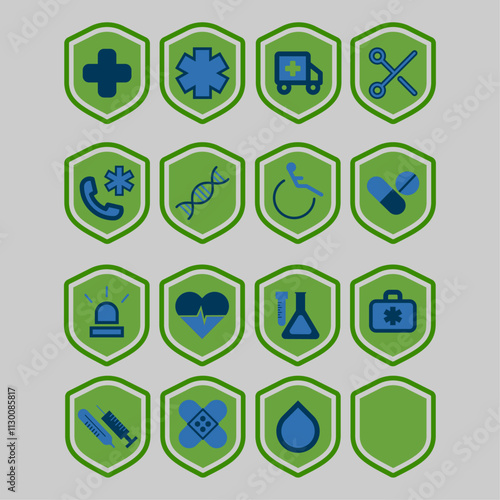 Medical Shield Icons 