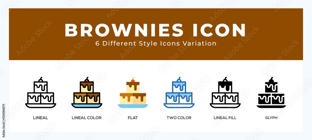 Naklejka premium Brownies icon for websites and apps. vector illustration