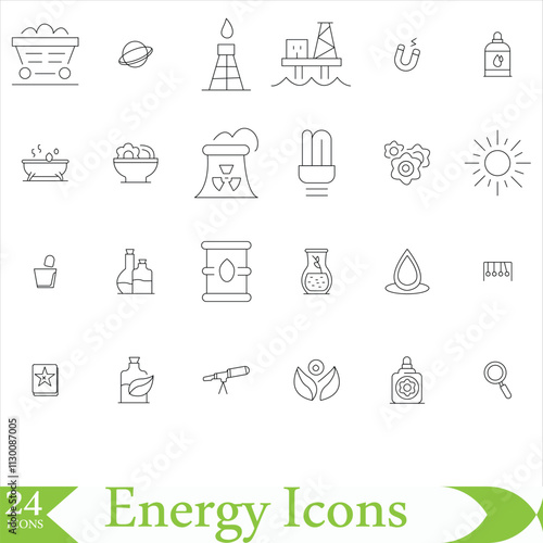 Energy Icons - Vector Line Series