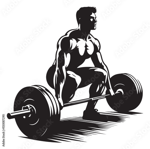 Weightlifter Silhouette vector illustration