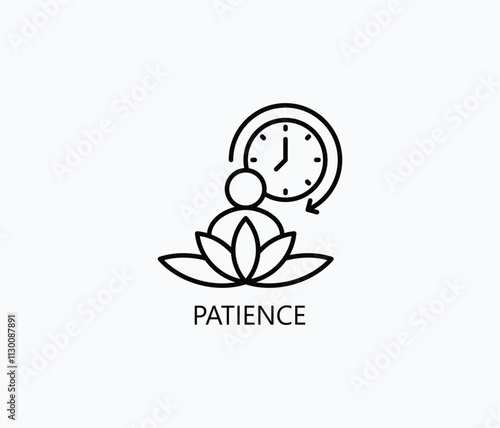 Patience Vector, Icon Or Logo Sign Symbol Illustration 