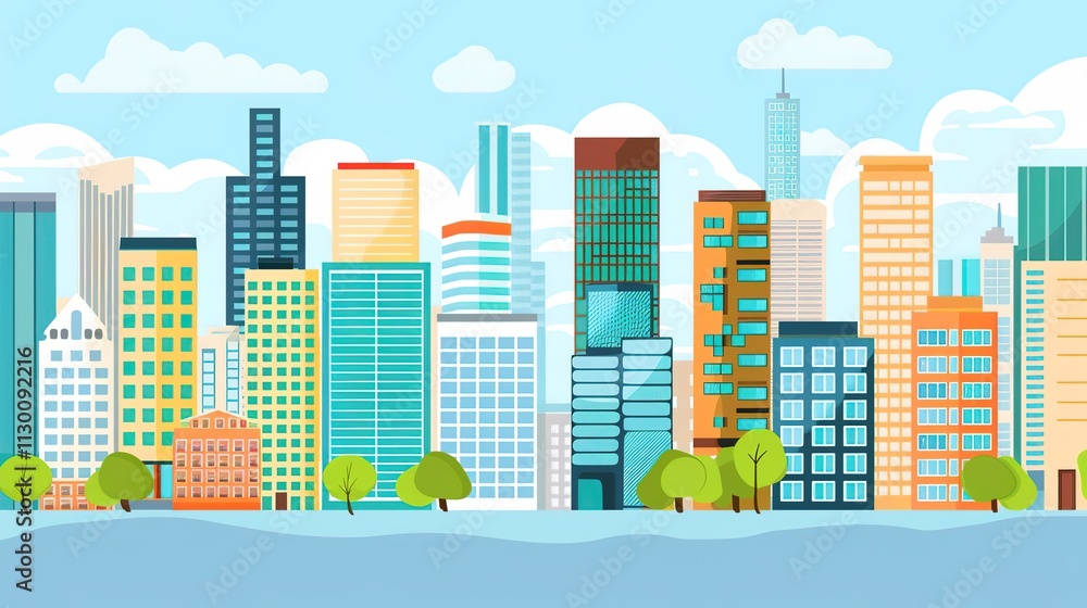 Obraz premium Background Business City Technological Development