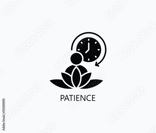 Patience Vector, Icon Or Logo Sign Symbol Illustration 