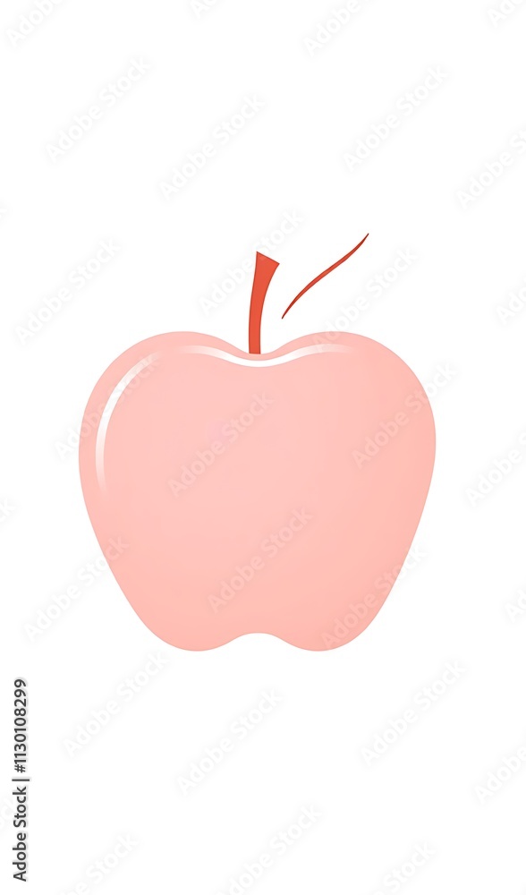 Fototapeta premium Pink Apple Illustration Against a White Background. AI Generated