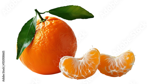 Vibrant Mandarin Orange with Segments: A Juicy Citrus Delight, Fresh and Ripe, Ready to Eat photo