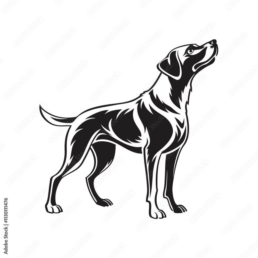 Obraz premium dog silhouette vector icon isolated on white background