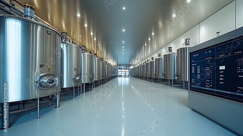 Modernized Winery with Advanced Stainless Steel Tanks and Digital Fermentation Monitoring photo