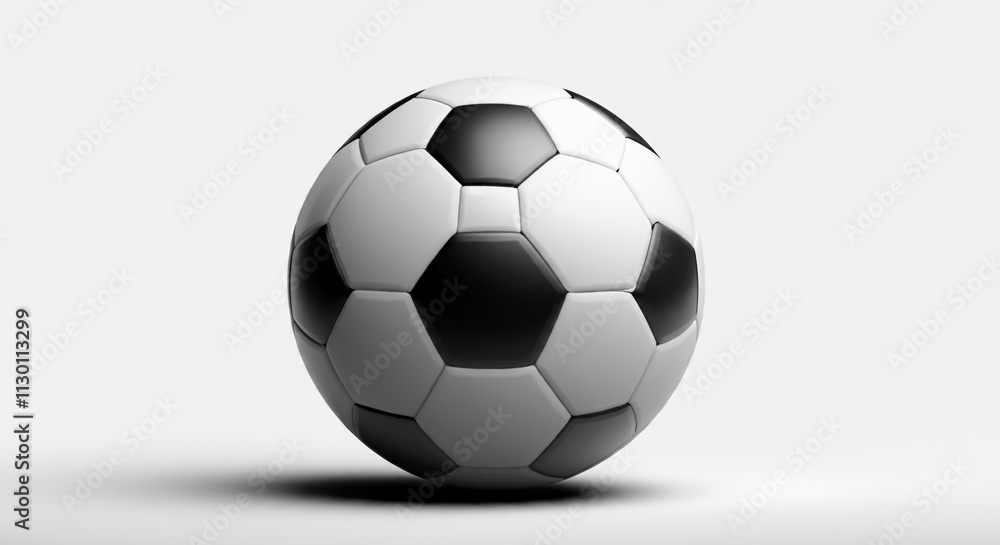 Fototapeta premium A similar black-and-white soccer ball shown with a slightly different angle