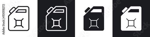 Fuel icons pack in black and white filled and outlined versions.