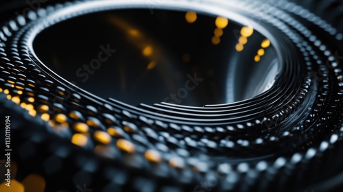 A macro shot of a metamaterial lens bending light waves for advanced imaging and communication applications, Metamaterials technology style, photo of photo