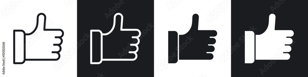 thumbs up icons pack in black and white filled and outlined versions. thumbs up icons pack in black and white filled and outlined versions.