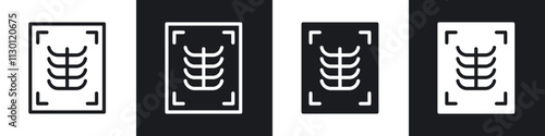 X-ray scan icons pack in black and white filled and outlined versions.