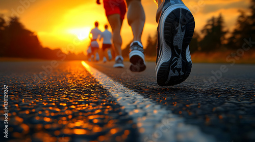 Runners Race Towards Sunset...