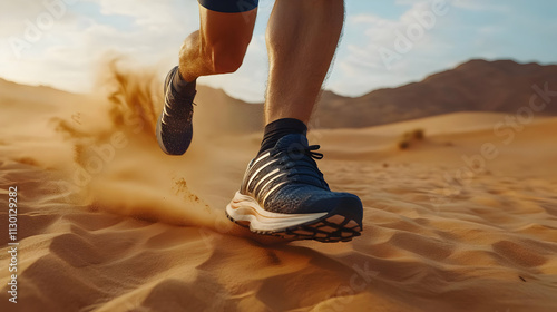 Runner Sprints Across Deser...