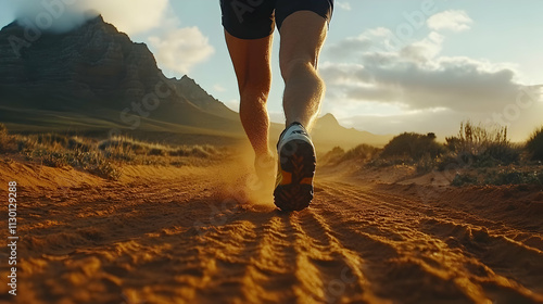 Runner Sprints Across Deser...