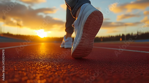 Runner's Sunset Track Pursu...
