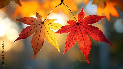 Autumn Leaves: Golden & Red...