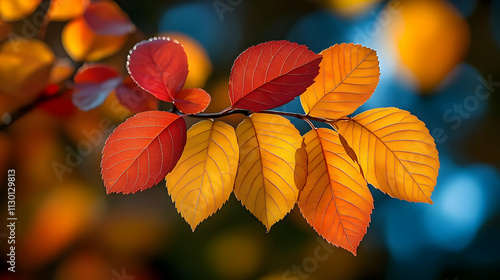 Autumn Leaves: Golden, Red,...