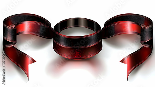 Elegant Red & Black Ribbons...