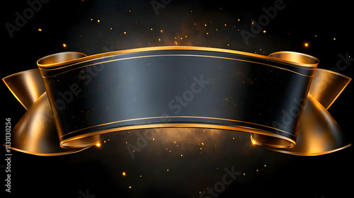 Elegant Black Gold Ribbon D...