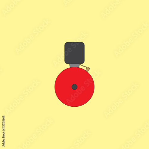 Fire alarm bell vector illustration. Emergency alert and fire alarm system. 