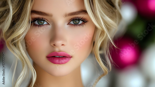 Blonde Woman's Makeup:  Eye...