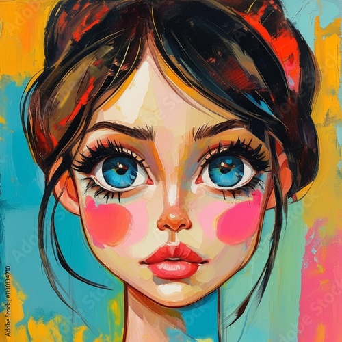 Imaginative Abstract Portrait Featuring Big, Bright Eyes