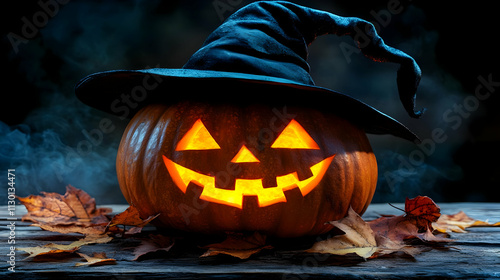 Spooky Jack-o'-lantern with...