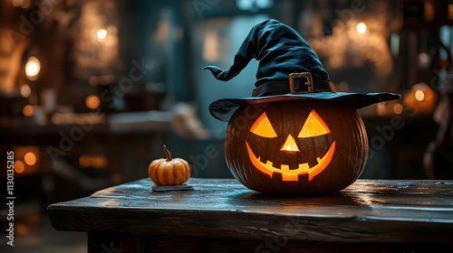 Spooky Jack-o'-lantern with...