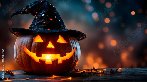 Spooky Jack-o'-lantern with...