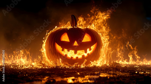 Fiery Jack-o'-lantern Hallo...