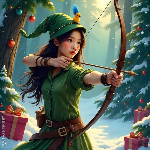 girl with a bow and arrow