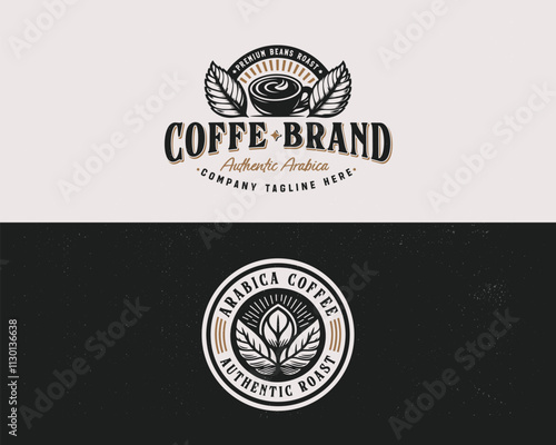 Set vintage Arabica Coffee Barista logo template for food and beverages business company