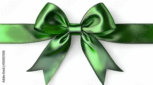 Elegant Green Satin Bow: Gi...