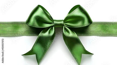 Green Satin Ribbon Bow: Ele...